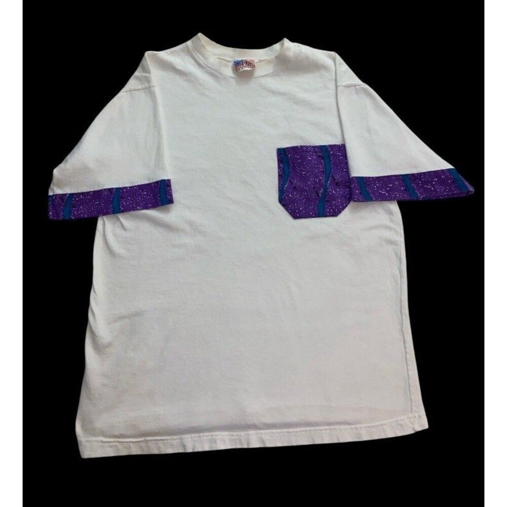 Touch & Match Sportswear Tee T-Shirt Men’s Medium Abstract VTG 80s USA Retro